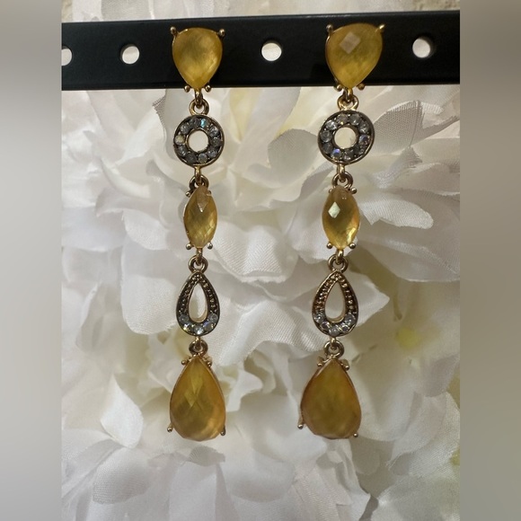 Gorgeous Yellow Stone Color Earrings - Picture 1 of 4